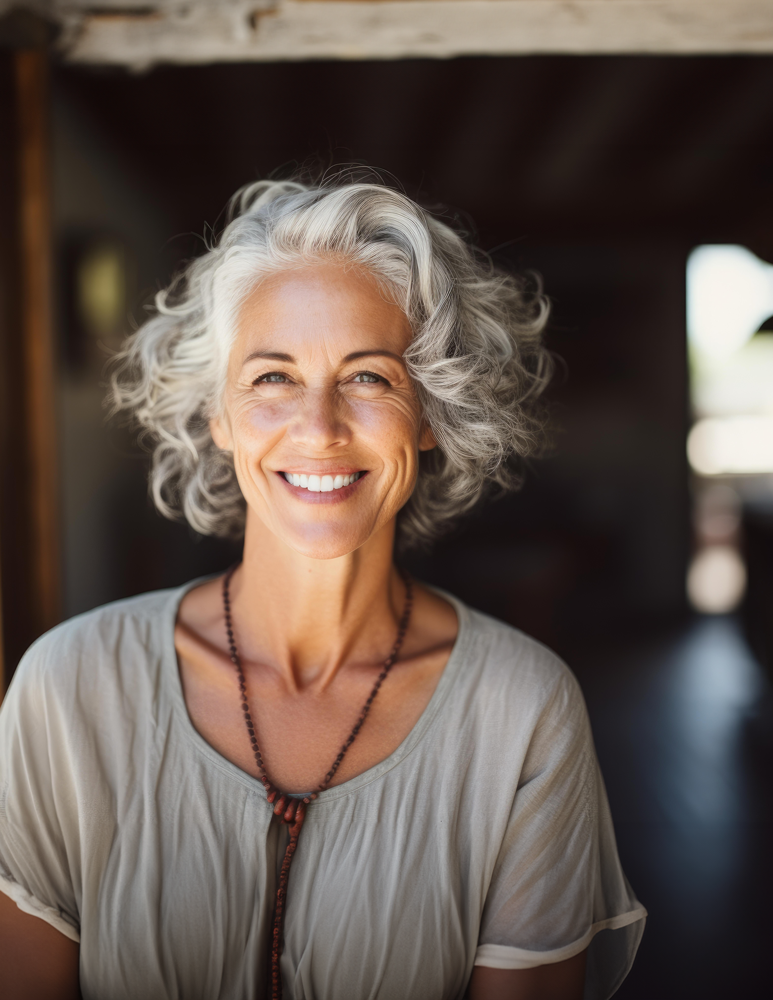 radiant senior woman smiling with confidence